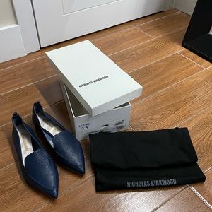 Nicholas Kirkwood Midnight Blue Beya Leather Loafers